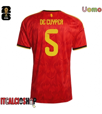 Belgio Maxim De Cuyper #5 Prima Maglia Mondiali 2026 Manica Corta